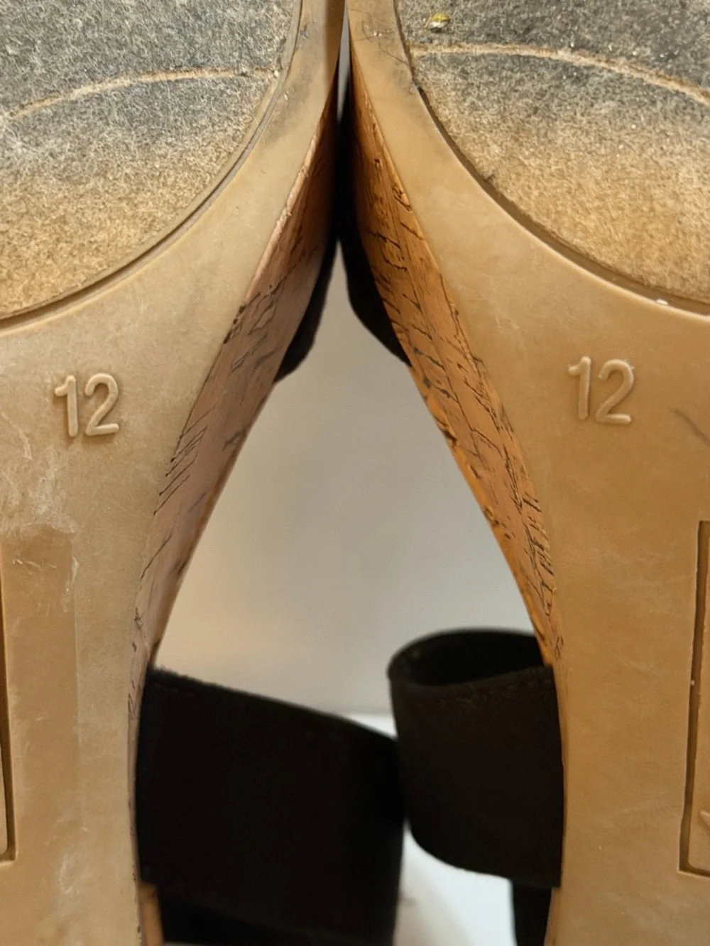 American Eagle Outfitters Black Cork-Platform Crisscross Sandals